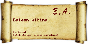 Balean Albina névjegykártya